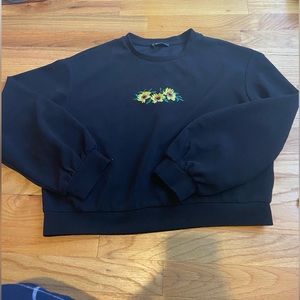 SHEIN Black Sunflower Sweater